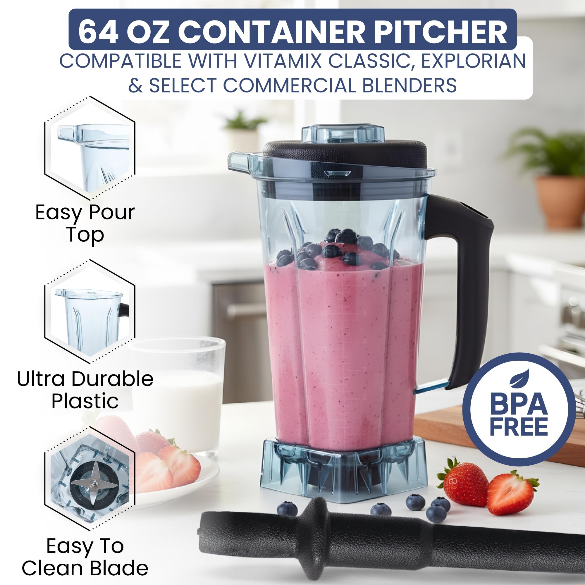 Amazon.co.jp: 64オンスコンテナジャー Vitamix Blender ピッチャー